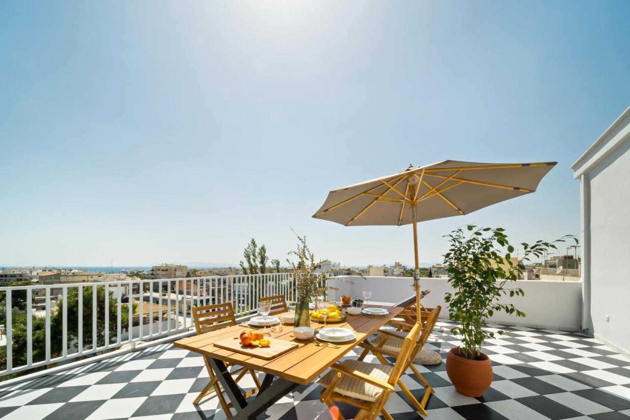 Luxurious Apartment With Big Sea View Terrace - Central Location Atenas Exterior foto